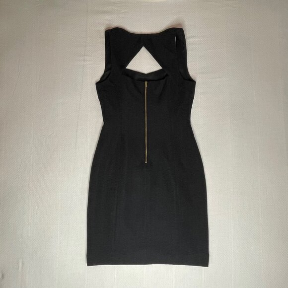 Banana Republic Black Sheath Dress with Back Cutout & Gold Zipper | Size 4 - Picture 4 of 8